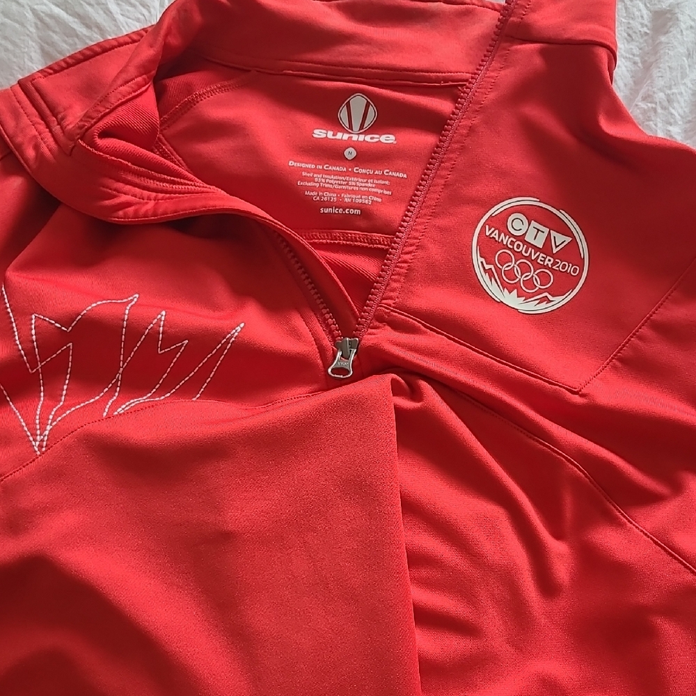 Sunice Red Women's Long Sleeve Quarter-Zip Top